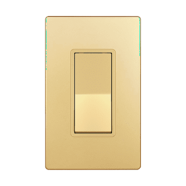 ENERLITES Elite Series Decorator Switch with Screwless Wall Plate, Paddle Light Switch, Single Pole, 3 Wire, Grounding Screw, Residential Grade, 15A 120V, UL Listed, 91150-GDWP, Gold with Wall Plate