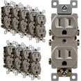 thumbnail image 1 of ENERLITES Elite Series Duplex Receptacle, Residential Grade Wall Outlet, Duplex Electrical Outlet, Self-Grounding, 3-Wire, 2-Pole, 15A 125V, UL Listed, 61580-TR-NK-10PCS, Nickel, 10 Pack, 1 of 5