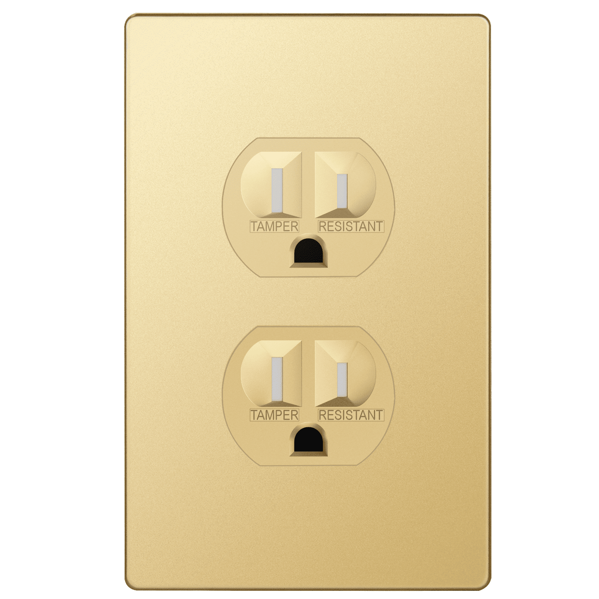 ENERLITES Elite Series Duplex Receptacle – Gold Tamper-Resistant Outlet 15A 125V With Polished Brass Stainless Steel Wall Plate, UL Listed