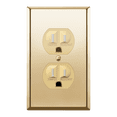 thumbnail image 1 of ENERLITES Elite Series Duplex Receptacle with Stainless Steel Metal Wall Plate, Tamper-Resistant Outlet, Commercial Grade, 15A 125V, UL Listed, 61580-TR-GD77PB, Gold with Polished Brass Wall Plate, 1 of 5