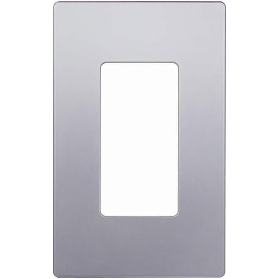 ENERLITES Elite Series Screwless Decorator Wall Plate Child Safe Outlet Cover, Size 1-Gang 4.68" H x 2.93" L, Unbreakable Polycarbonate Thermoplastic, SI8831-SV, Silver