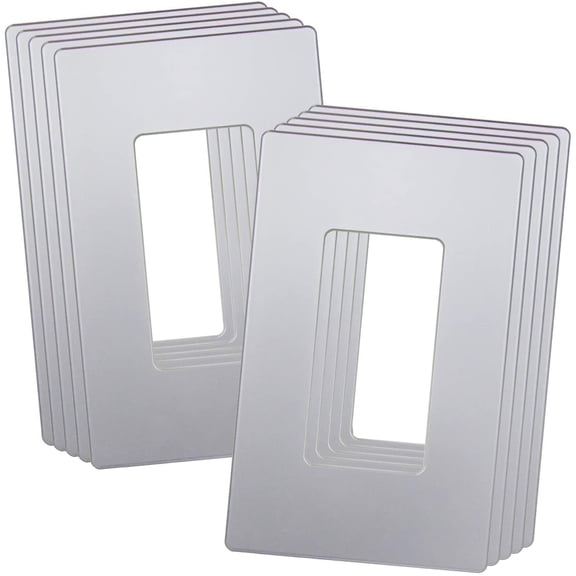 ENERLITES Elite Series Screwless Decorator Wall Plate Child Safe Outlet Cover, Size 1-Gang, Unbreakable Polycarbonate Thermoplastic, SI8831-SV-10PCS, Silver (10 Pack)