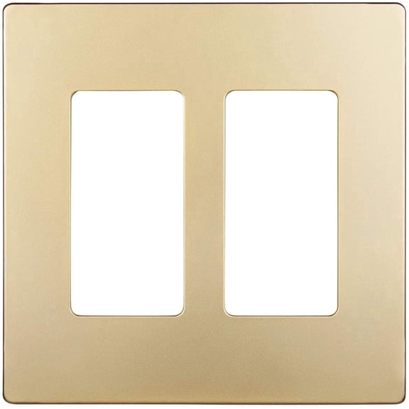 ENERLITES Elite Series Screwless Decorator Wall Plate Child Safe Outlet Cover, Size 2-Gang 4.68" H x 4.73" L, Unbreakable Polycarbonate Thermoplastic, SI8832-GD, Gold