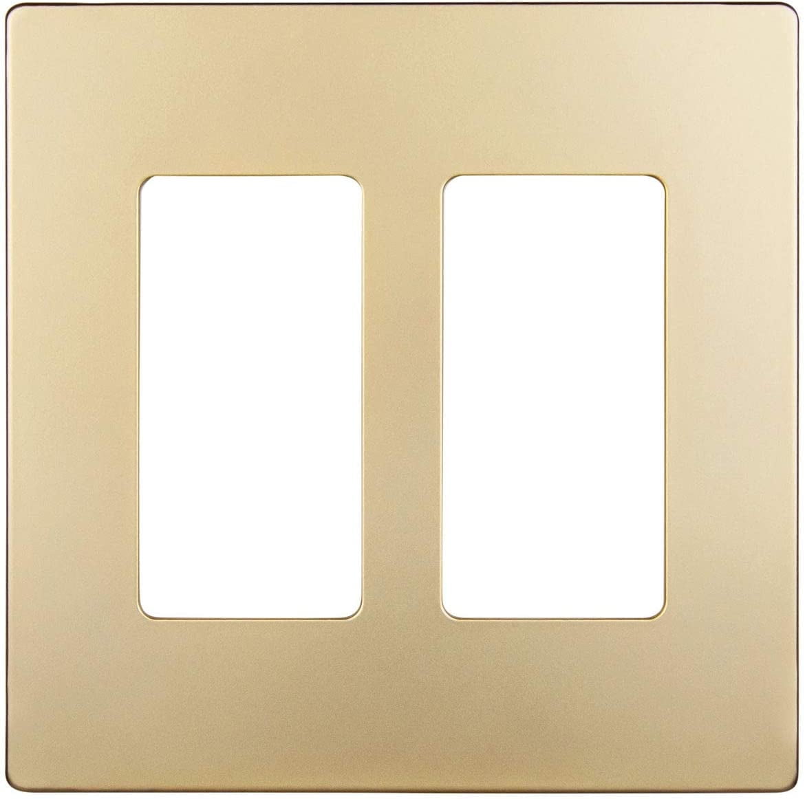 Gold 2-Gang Screwless Decorator Wall Plate