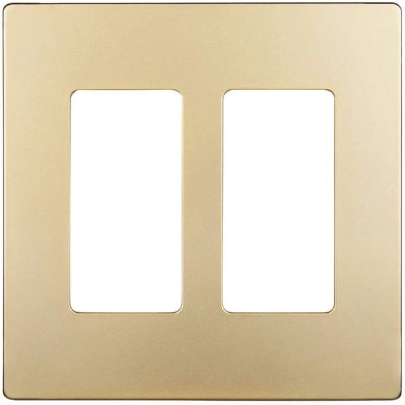 ENERLITES Elite Series Screwless Decorator Wall Plate Child Safe Outlet Cover, Size 2-Gang 4.68" H x 4.73" L, Unbreakable Polycarbonate Thermoplastic, SI8832-GD, Gold