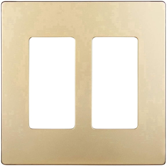 ENERLITES Elite Series Screwless Decorator Wall Plate Child Safe Outlet Cover, Size 2-Gang 4.68" H x 4.73" L, Unbreakable Polycarbonate Thermoplastic, SI8832-GD, Gold