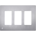 thumbnail image 1 of ENERLITES Elite Series Screwless Decorator Wall Plate Child Safe Outlet Cover, Size 3-Gang 4.68" H x 6.53" L, Unbreakable Polycarbonate Thermoplastic, SI8833-BSV, Brushed Silver, 1 of 5