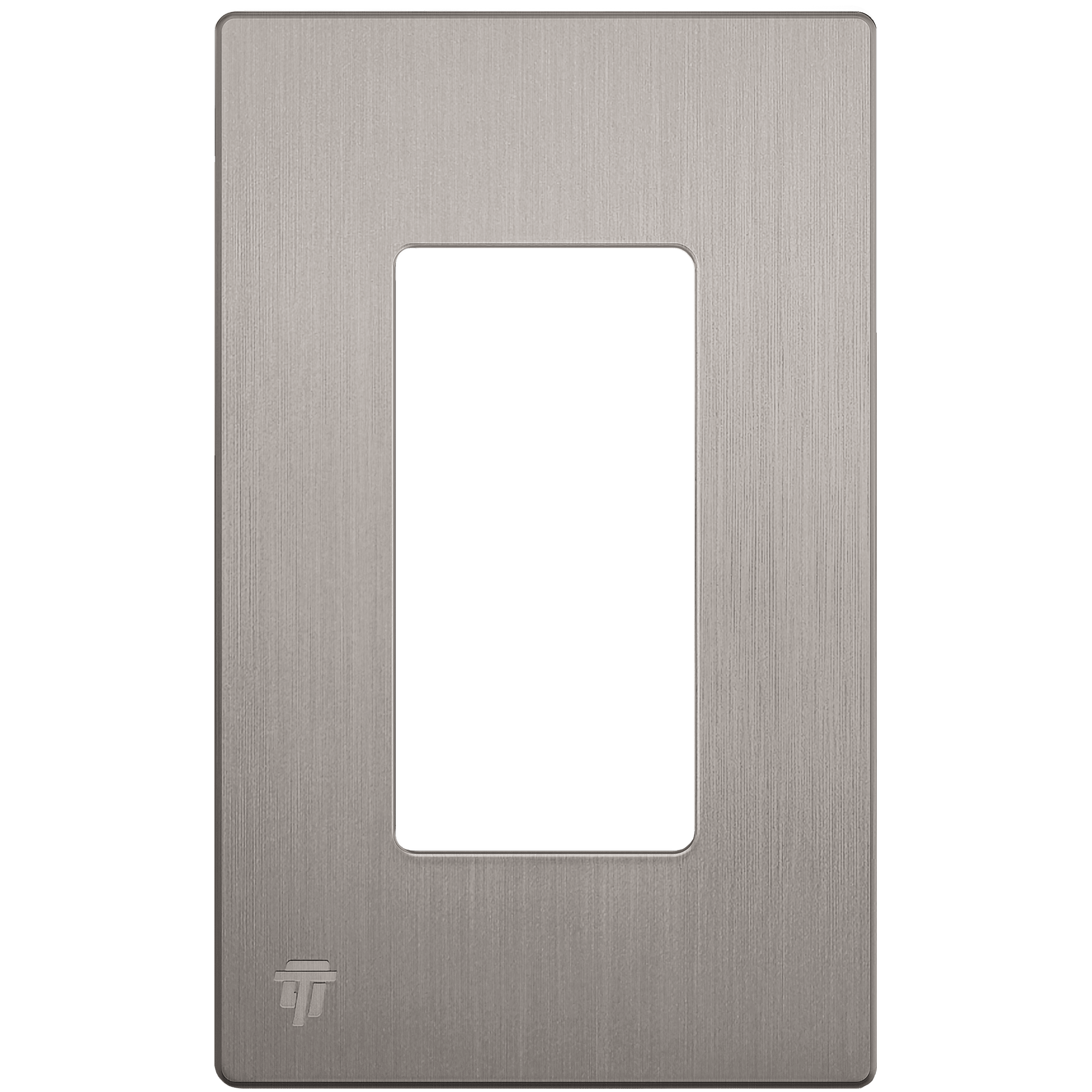 Brushed Nickel Screwless 1-Gang Decorator Wall Plate