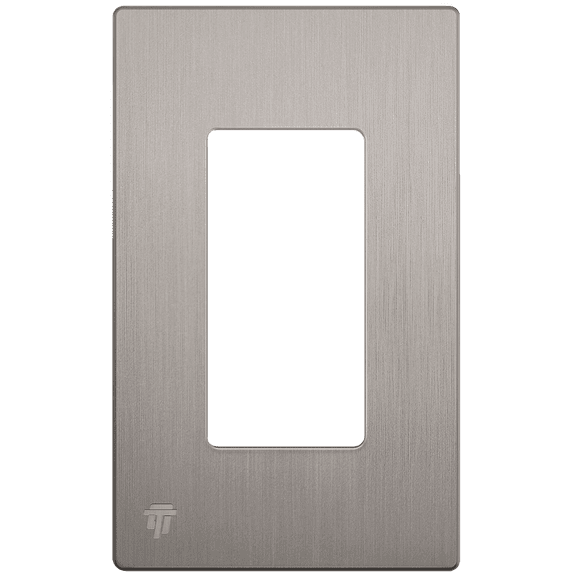 ENERLITES Elite Series Screwless Decorator Wall Plate Child Safe Outlet Cover, Size 1-Gang, Unbreakable Polycarbonate Thermoplastic, SI8831-BNK, Brushed Nickel