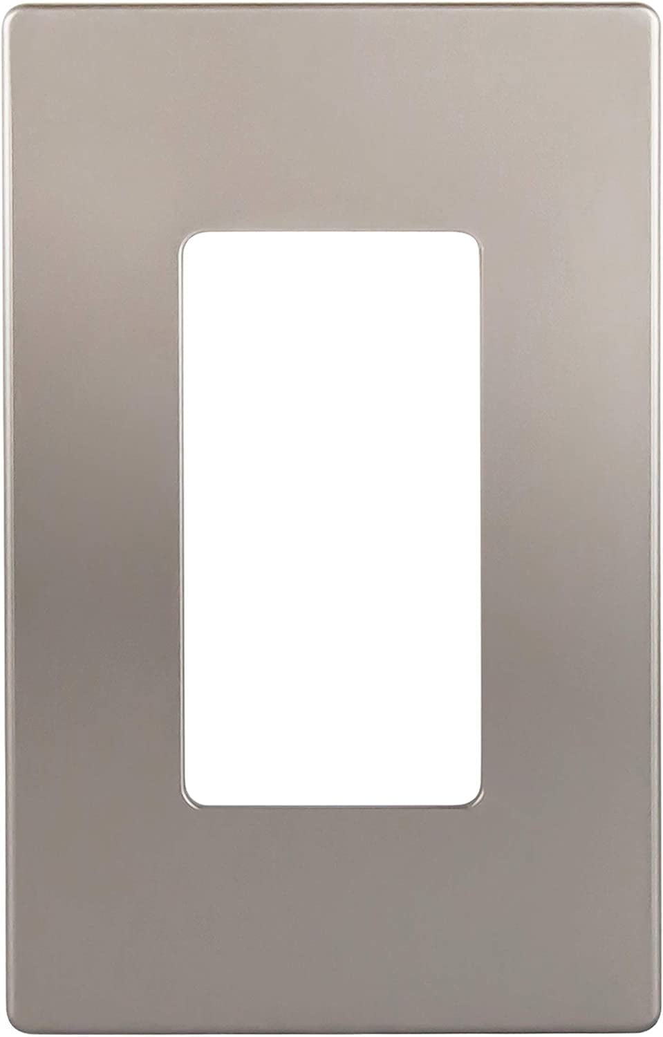 Nickel 1-Gang Screwless Decorator Wall Plate