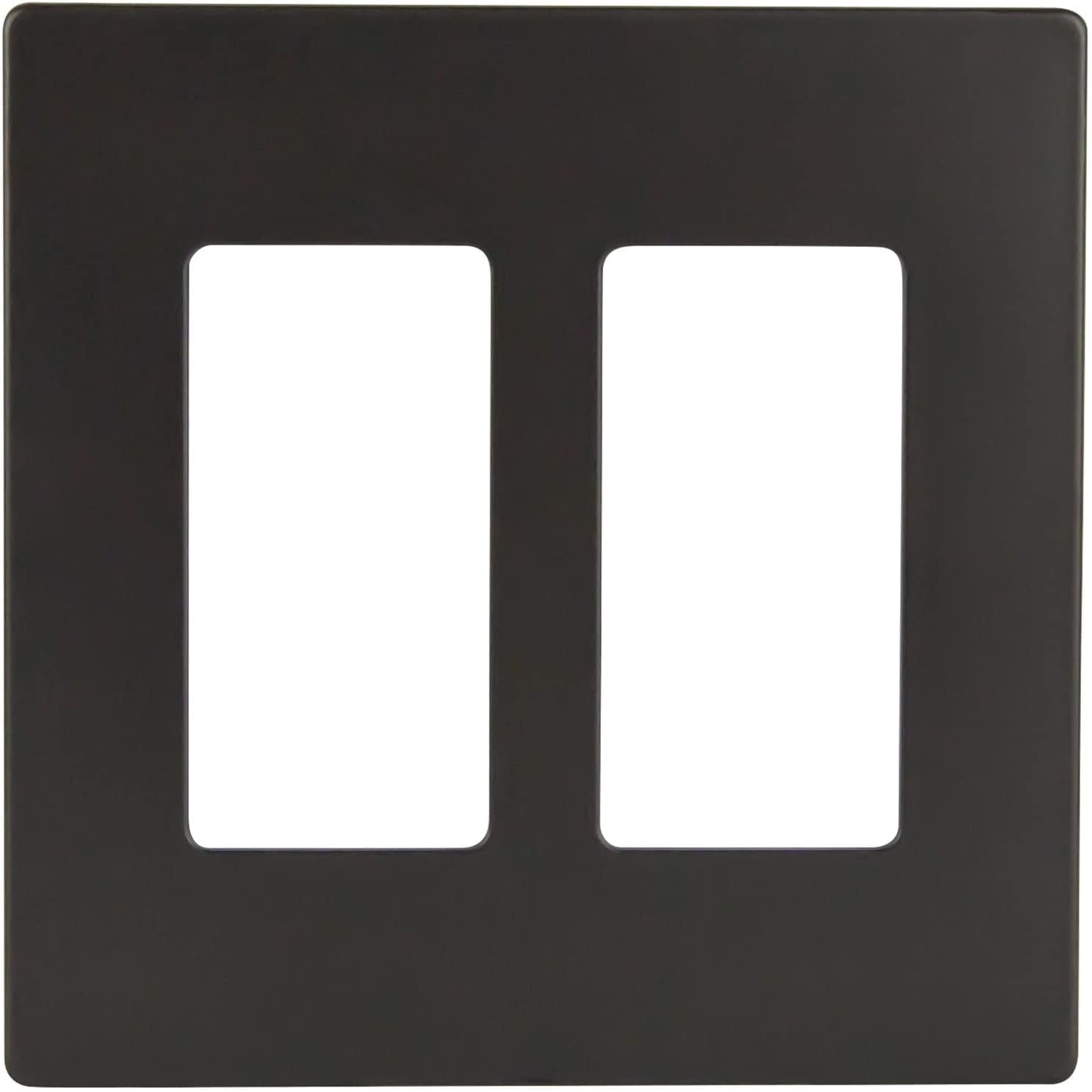 Dark Bronze 2-Gang Screwless Decorator Wall Plate