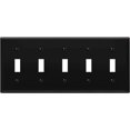 thumbnail image 1 of ENERLITES Five Gang Light Switch Wall Plate, Toggle Switch Plate, Gloss Finish, 5-Gang Mid-Size 4.88" x 10.39", Unbreakable Polycarbonate Thermoplastic, 8815M-BK, Black, 1 of 4