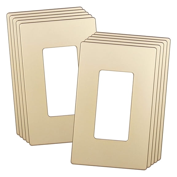 ENERLITES Gold Screwless Decorator Wall Plate, Child Safe Outlet Cover, Size 1-Gang, Unbreakable Polycarbonate Thermoplastic, SI8831-GD (10 Pack)
