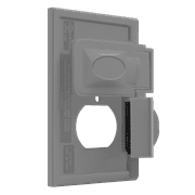 ENERLITES Horizontal Duplex Outdoor Outlet Cover, Weatherproof Wall Plate, Standard Size 1-Gang, Thermoplastic, 8821-WPH-GY, Gray
