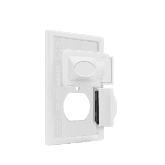 ENERLITES Horizontal Weatherproof Duplex Receptacle Wall Plate, Outdoor Electrical Outlet Cover, Standard Size 1-Gang 4.53” x 2.87”, Thermoplastic, 8821-WPH-W, White