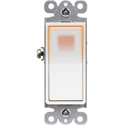 ENERLITES Illuminated Decorator Paddle Light Switch, Single Pole, Push-In and Side Wiring, Copper Wire Only, Grounding Screw, Residential Grade, 15A 120-277V, UL-Listed, 91160-W, White