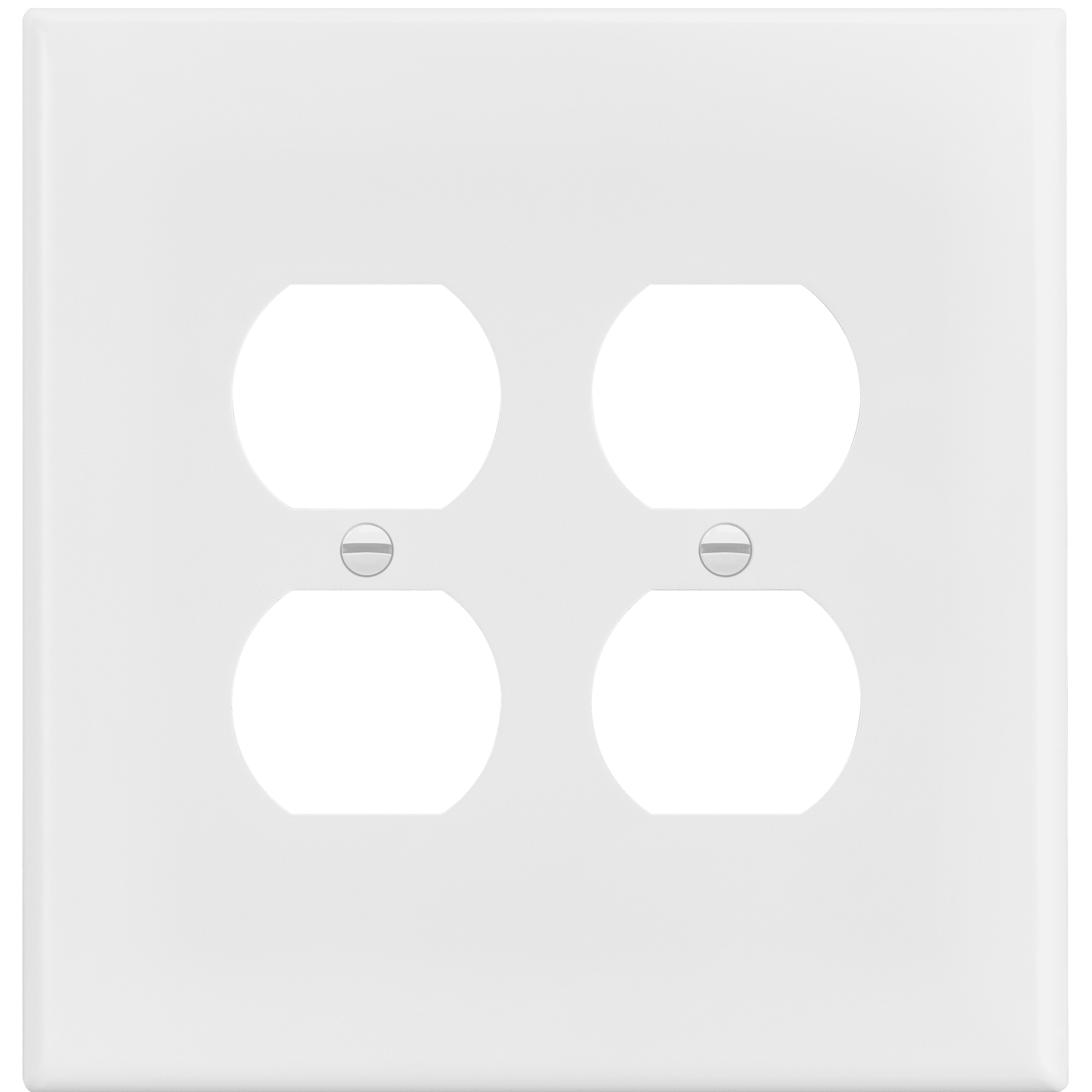 Oversized White Polycarbonate 2-Gang Duplex Wall Plate
