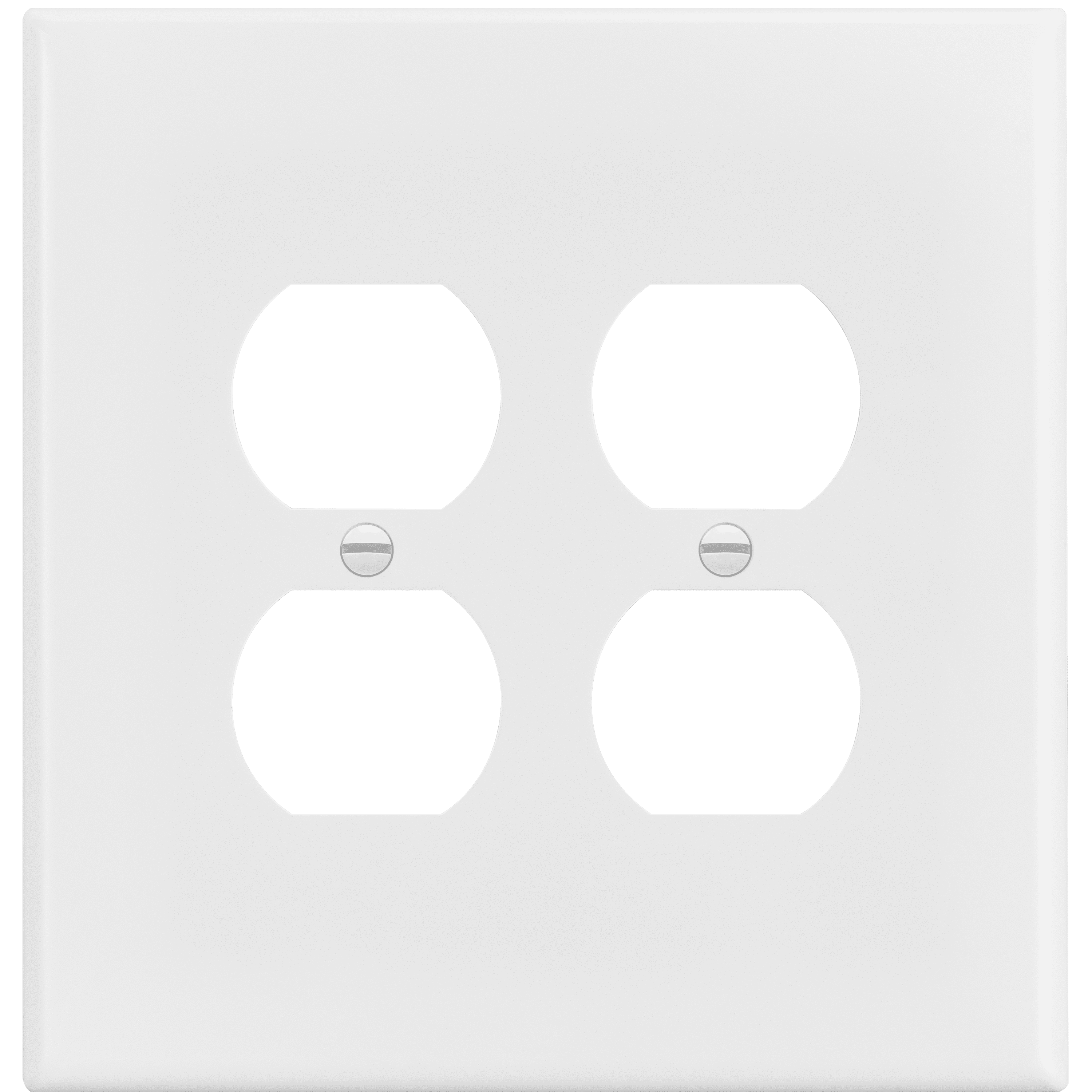 Oversized White Polycarbonate 2-Gang Duplex Wall Plate