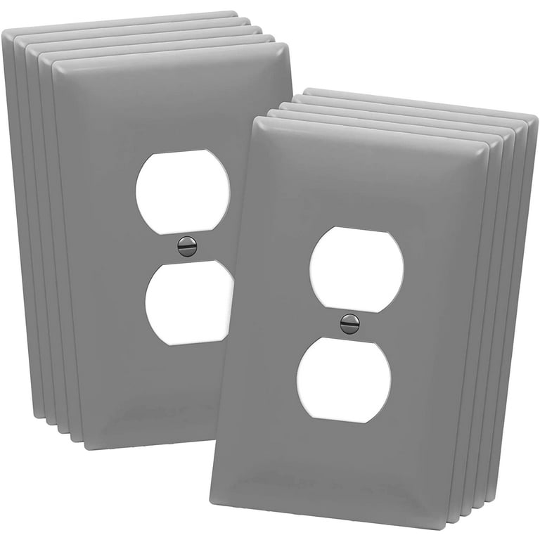 Enerlites Jumbo Duplex Receptacle Outlet Wall Plate, Electrical Outlet Covers, Gloss Finish, Oversized 1-Gang 5.51 inch x 3.50 inch, Polycarbonate