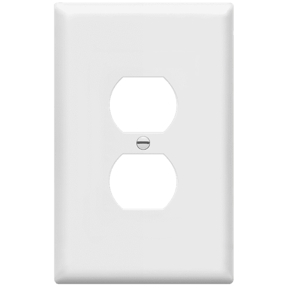 ENERLITES Jumbo Duplex Wall Plate, Oversized Receptacle Outlet Cover, 1-Gang, Polycarbonate Thermoplastic, 8821O-W, White