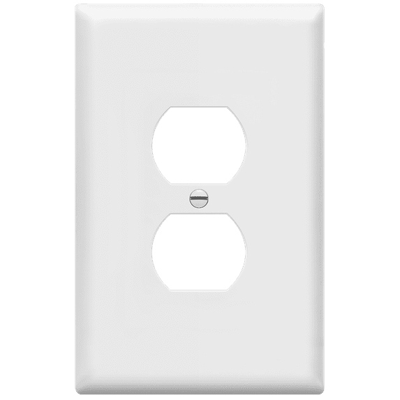 ENERLITES Jumbo Duplex Wall Plate, Oversized Receptacle Outlet Cover, 1-Gang, Polycarbonate Thermoplastic, 8821O-W, White
