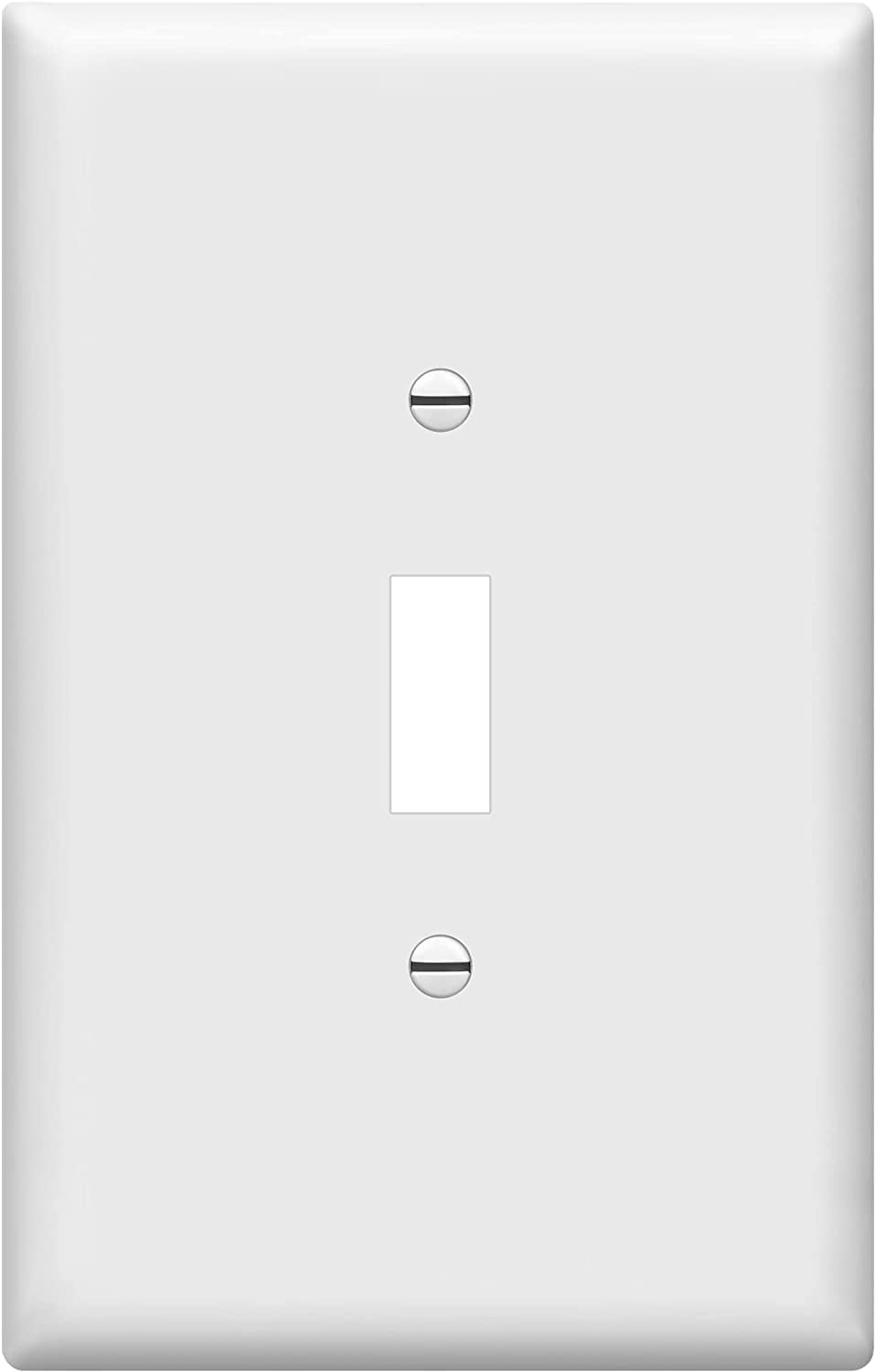 Oversized White Polycarbonate Toggle Switch Wall Plate