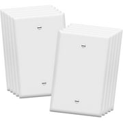 ENERLITES Mid-Size Blank Device Wall Plate, Midway Outlet Covers, 1-Gang, Polycarbonate Thermoplastic, UL Listed, Glossy, White (10 Pack)