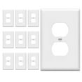 thumbnail image 1 of ENERLITES Mid-Size Duplex Receptacle Outlet Wall Plate, Electrical Outlet Covers Plates, Midway Size 1-Gang 4.88" x 3.11", Polycarbonate Thermoplastic, UL Listed, 8821M-W-10PCS, White (10 Pack), 1 of 6