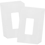 ENERLITES Midsize Screwless Decorator Wall Plate, Child Safe Outlet Cover, 1-Gang, Unbreakable Polycarbonate Thermoplastic, SI8831M-W-10PCS, White