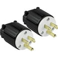 thumbnail image 1 of ENERLITES NEMA 5-15P Straight Blade Replacement Plug Connector, Male Extension Cord Ends, 15A 125 Volt, 2 Pole, 3 Wire Grounding, Industrial Grade, UL Listed, 66200-BK, 2 Pack, 1 of 5