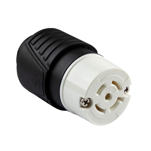 ENERLITES NEMA L21-20R Locking Connector for Generator, Twist Lock Female Plug, 20 Amp, 120/208 Volt, 4 Pole, 5 Wire Grounding, Industrial Grade Heavy Duty, UL Listed, 66601-BK, Black