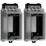 ENERLITES Outdoor Outlet Cover Extra-Duty in-Use Weatherproof Outdoor Decorator/GFCI Receptacle Outlets, Weatherproof Enclosure, 1-Gang 6.1”H x 3.4”W x 2.8”D, Clear Cover, IUC1V-D-2PCS, 2 Pack