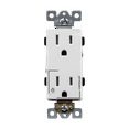 thumbnail image 1 of ENERLITES Plug-Load Control Decorator Receptacle Outlet, Duplex Tamper-Resistant, Self-Grounding, 2-Pole Only, 15A 125V 60Hz, UL Listed, 63150-TR-PLH-W, White, 1 of 1