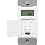 ENERLITES Programmable Digital Timer Switch for Lights, Fans, Motors, 7-Day 18 ON/OFF Timer Settings, Single Pole, Neutral Wire Required, UL Listed, White