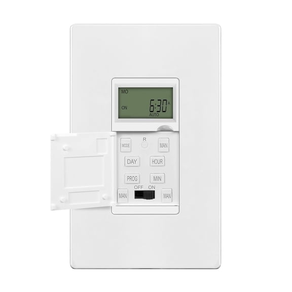 ENERLITES Programmable Digital Timer Switch for Lights, Fans, 7-Day 18 ON/Off Timer Settings, 1-Pole,Neutral Wire Required, UL Listed, White