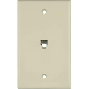ENERLITES RJ11 Telephone Jack Wall Plate, 6-Position 6-Conductor 6P6C (2 Line Support), 1-Gang, 6631-I, Ivory