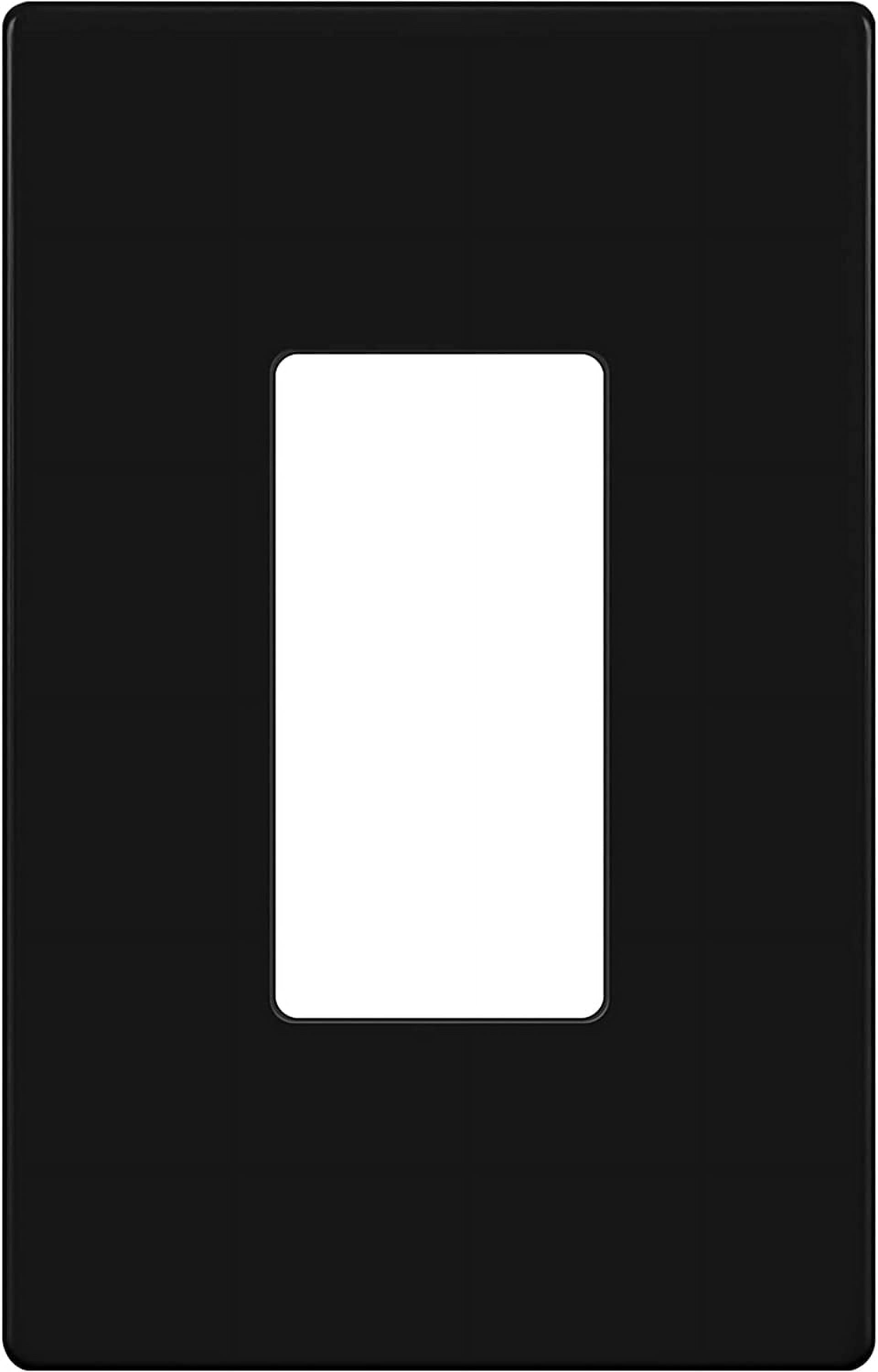 Black Medium Screwless Polycarbonate Wall Plate