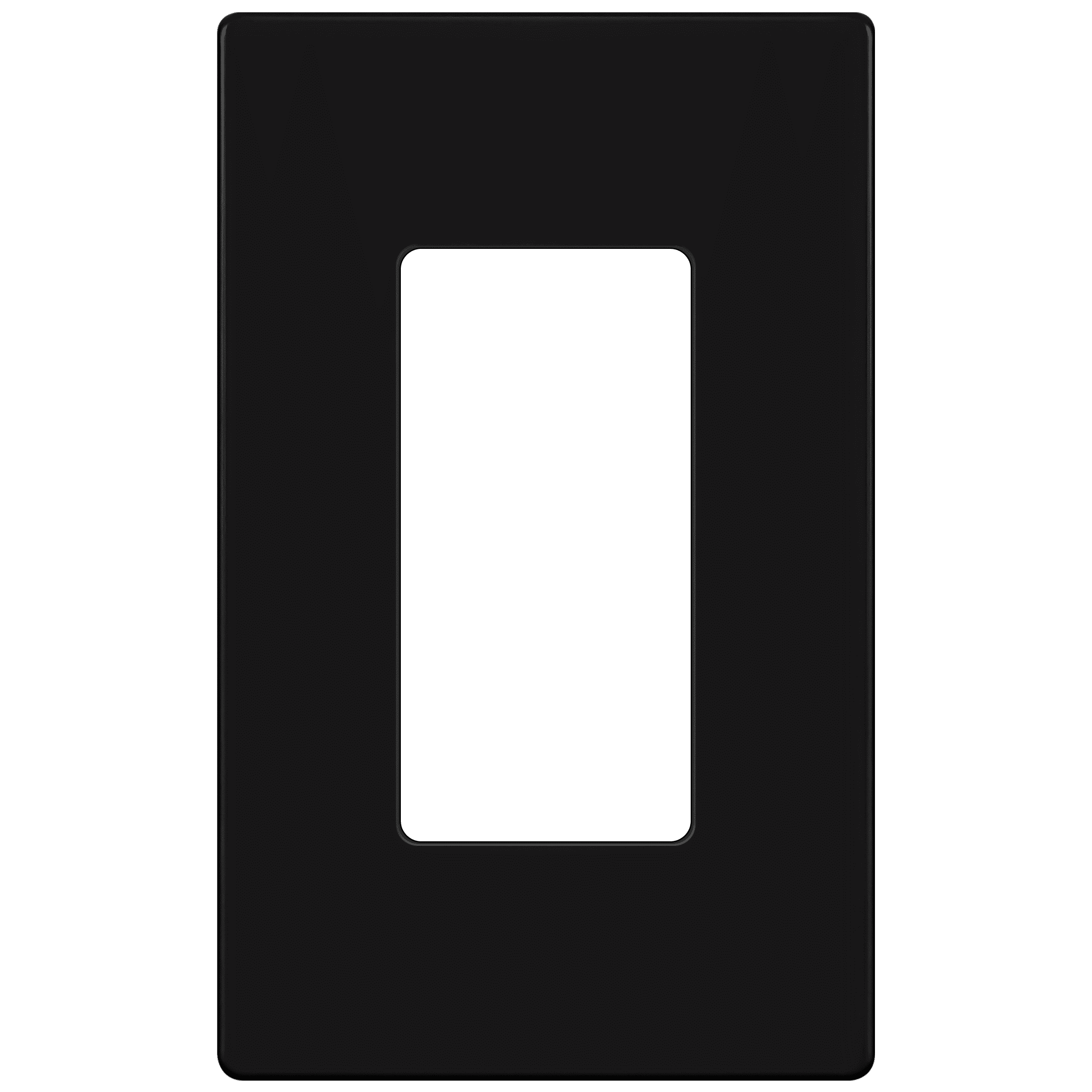 ENERLITES Screwless Decorator Wall Plate Child Safe Outlet Cover, Size 1-Gang 4.68" H x 2.93” L, Unbreakable Polycarbonate Thermoplastic, SI8831-BK, Glossy, Black