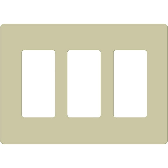 ENERLITES Screwless Decorator Wall Plate Child Safe Outlet Cover, Size 3-Gang 4.68" H x 6.53" L, Unbreakable Polycarbonate Thermoplastic, SI8833-I, Glossy, Ivory