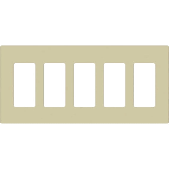ENERLITES Screwless Decorator Wall Plate Child Safe Outlet Cover, Size 5-Gang 4.68" H x 10.14" L, Unbreakable Polycarbonate Thermoplastic, SI8835-I, Glossy, Ivory