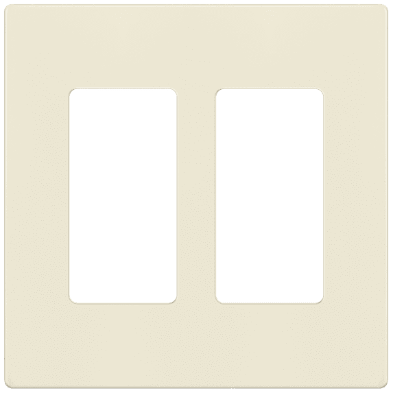 ENERLITES Screwless Decorator Wall Plate, Child Safe Outlet Cover, Standard Size 2-Gang, Polycarbonate Thermoplastic, Glossy, Light Almond