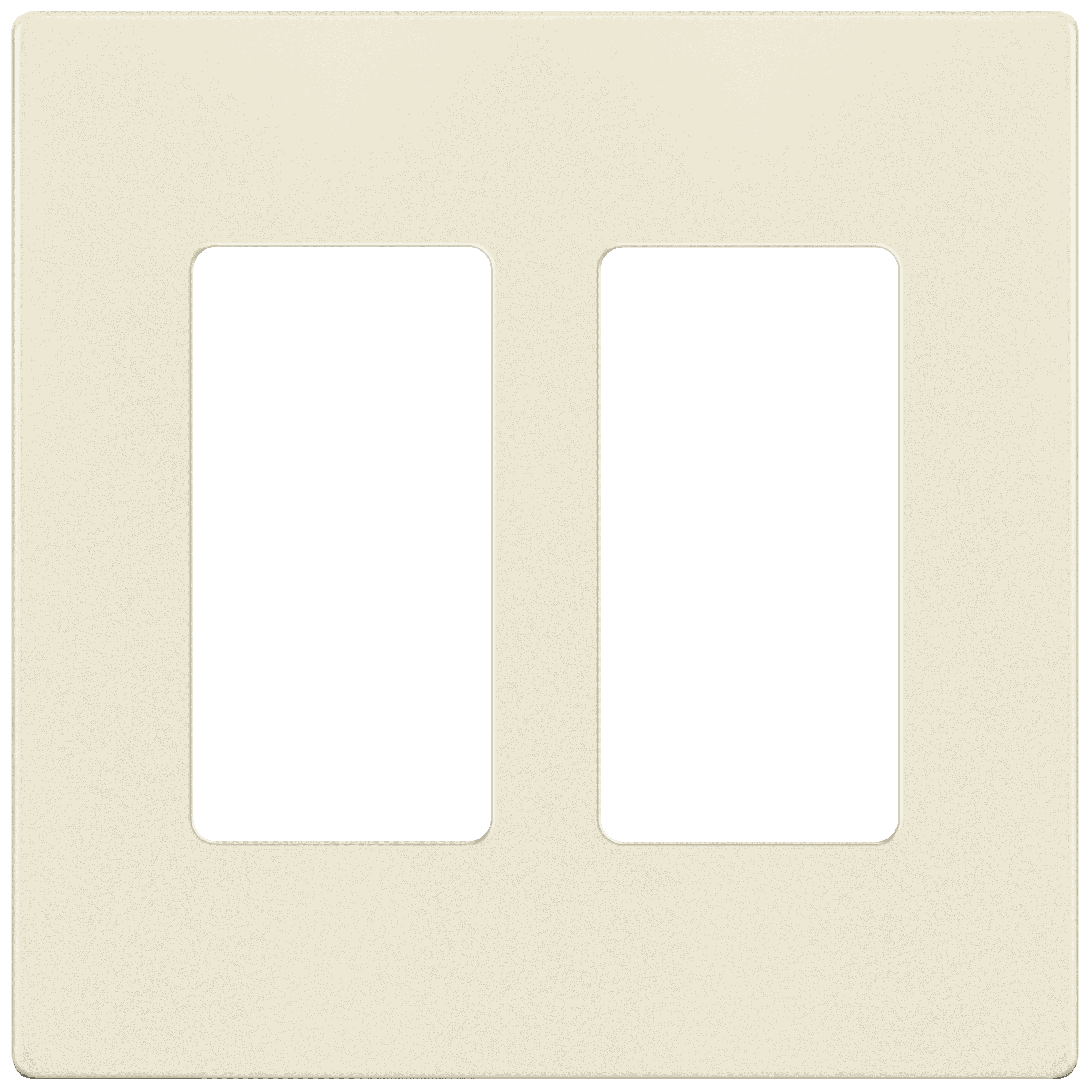 Light Almond 2-Gang Screwless Decorator Wall Plate