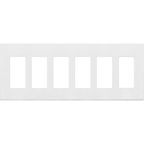 ENERLITES Screwless Decorator Wall Plate, Child Safe Outlet Covers, 6-Gang, Unbreakable Polycarbonate Thermoplastic, SI8836-W, Glossy, White