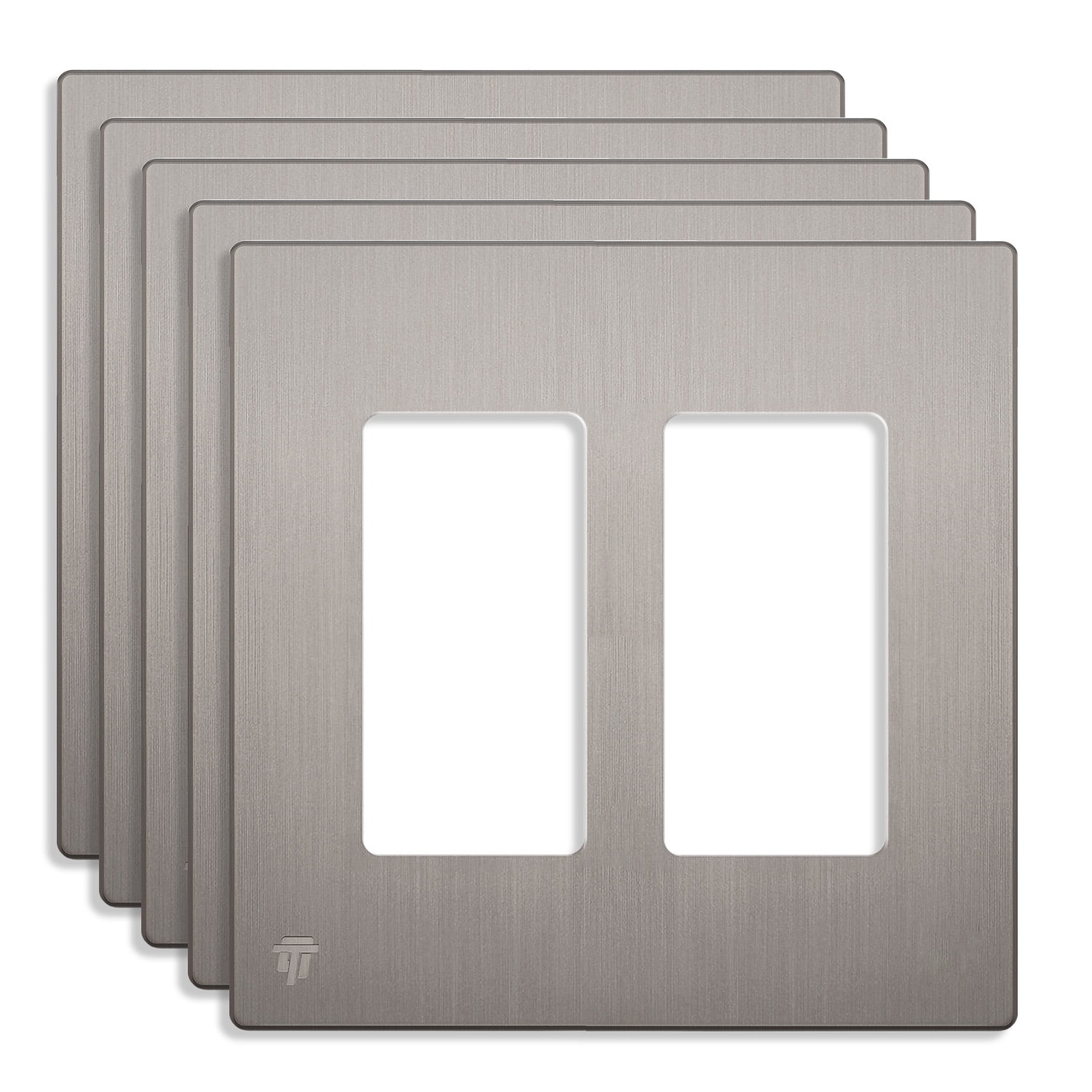 ENERLITES Screwless Decorator Wall Plates, Child Safe Outlet Covers, Size 2-Gang, Unbreakable - View #4
