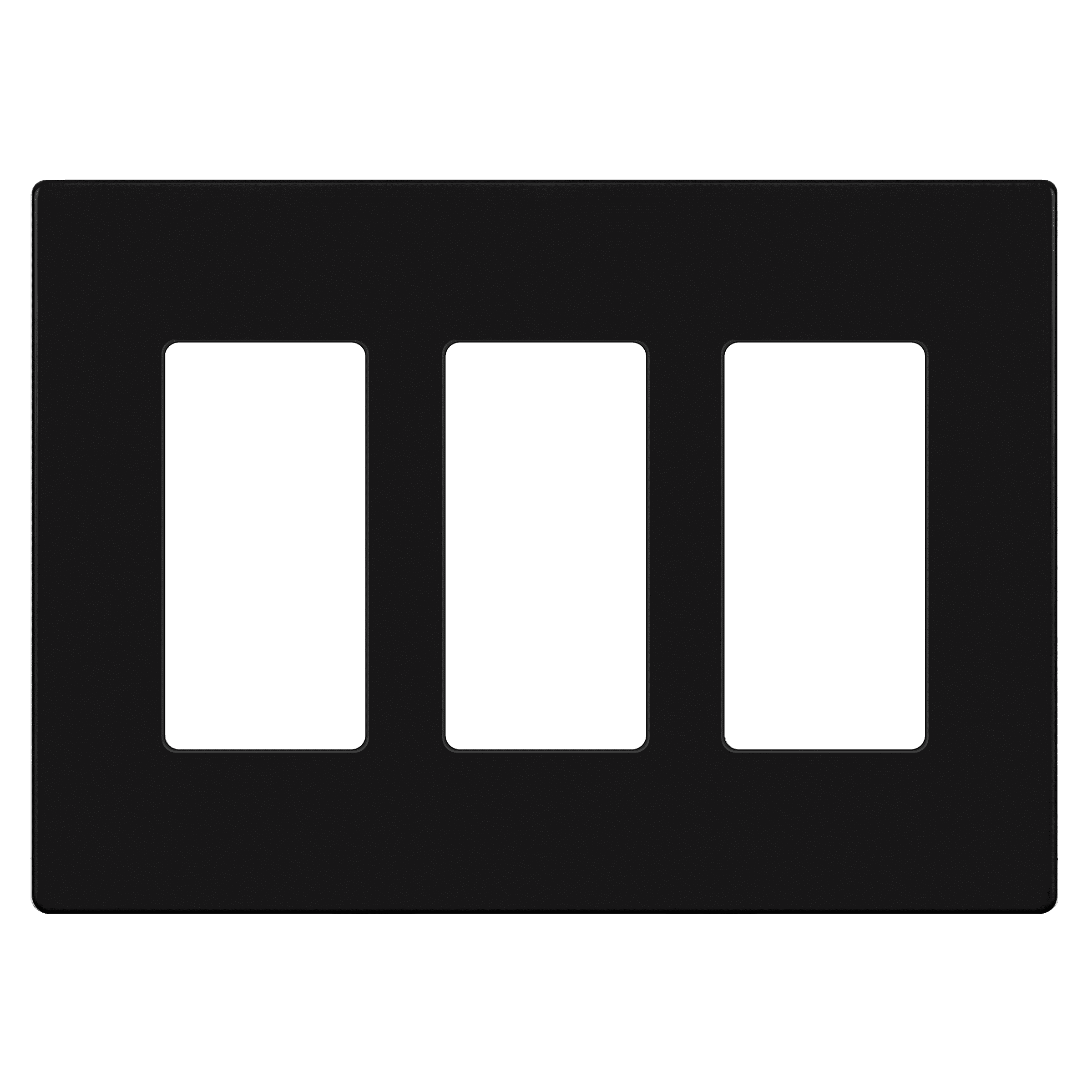Black 3-Gang Screwless Thermoplastic Wall Plate