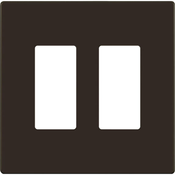 ENERLITES Screwless Decorator Wall Plates Child Safe Outlet Covers, Gloss Finish, Medium Size 2-Gang, Unbreakable Polycarbonate Thermoplastic, SI8832M-BR, Brown