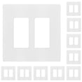 thumbnail image 1 of ENERLITES Screwless Decorator Wall Plates Child Safe Outlet Covers, Gloss Finish, Medium Size 2-Gang, Unbreakable Polycarbonate Thermoplastic, SI8832M-W-10PCS, White, 1 of 5
