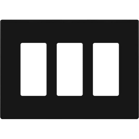 ENERLITES Screwless Decorator Wall Plates Child Safe Outlet Covers, Gloss Finish, Medium Size 3-Gang, Unbreakable Polycarbonate Thermoplastic, SI8833M-BK, Black