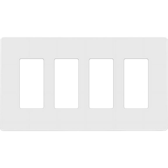 ENERLITES Screwless Decorator Wall Plates Child Safe Outlet Covers, Gloss Finish, Medium Size 4-Gang, Unbreakable Polycarbonate Thermoplastic, SI8834M-W, White
