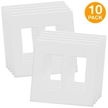 ENERLITES Screwless Decorator Wall Plates, Child Safe Outlet Covers, Size 2-Gang, Unbreakable Polycarbonate Thermoplastic, White (10 Pack)
